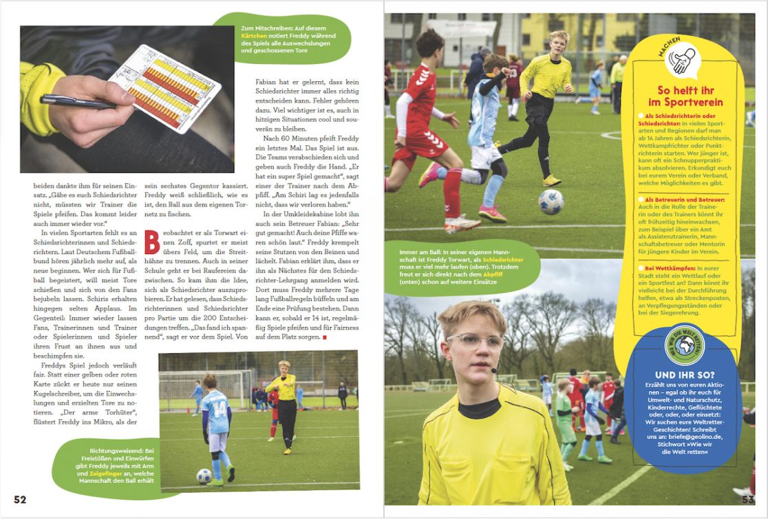 Auszug Geolino-Heft 07/2024, Schiedsrichter